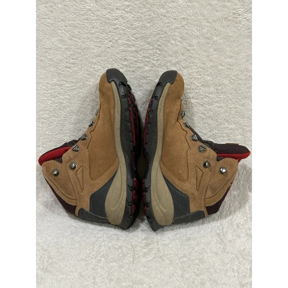 Columbia Newton Ridge Waterproof Hiking Boot Women Size 8.5 Brown Red BL4552-286